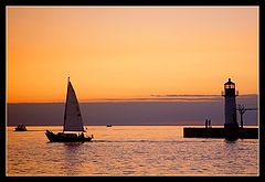  Michigan Lake. Sunset.