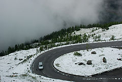 photo "Highway in Alps.Photo through the buswindow."