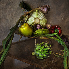 фото "Натюрморт с артишоком и овощами"