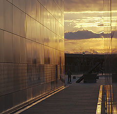 photo "Sunset over 9/11 memorial at Liberty state park, New Jersey"