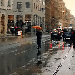 photo "Berlin,Friedrichstrasse. Regen"