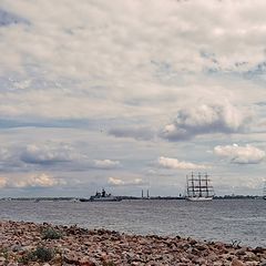 photo ""Sedov" on the Kronstadt fairway"