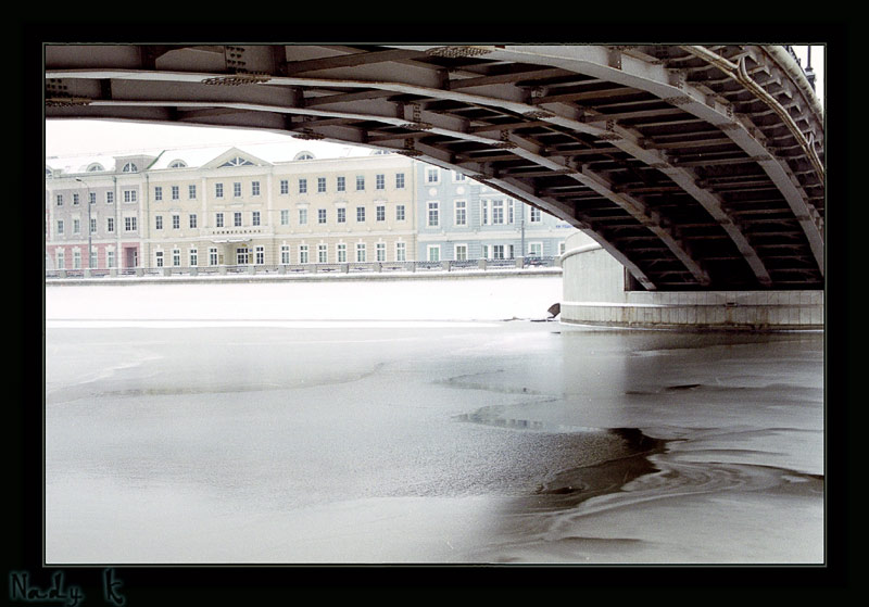 фото "И снова мост... Вода не быстрая..." метки: архитектура, пейзаж, зима