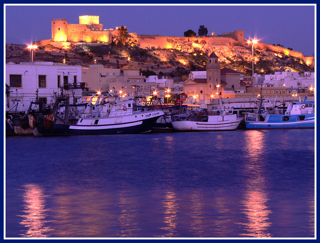 photo "Nocturnal view of Almeria" tags: landscape, night, water