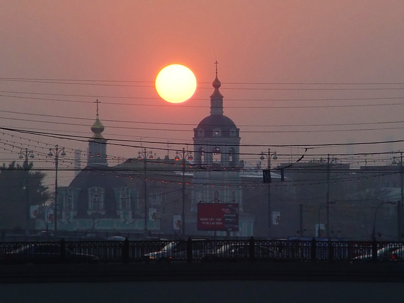 фото "..запуталось в проводах" метки: пейзаж, архитектура, закат