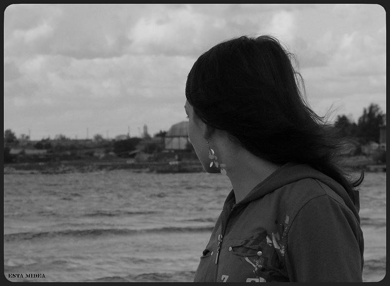 фото "У моря" метки: портрет, черно-белые, женщина