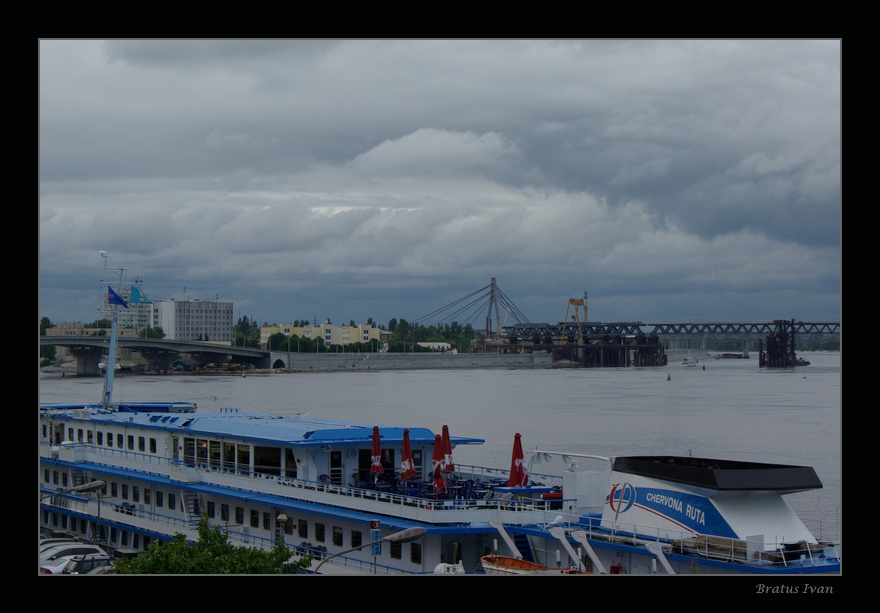 photo "Ship and evening clouds" tags: landscape, clouds, water