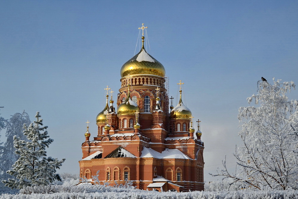 Зимний храм красивое