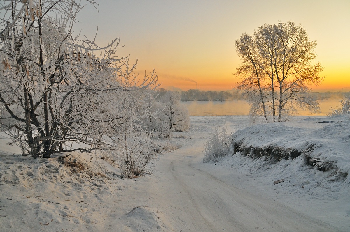 фото "***" метки: пейзаж, закат, зима