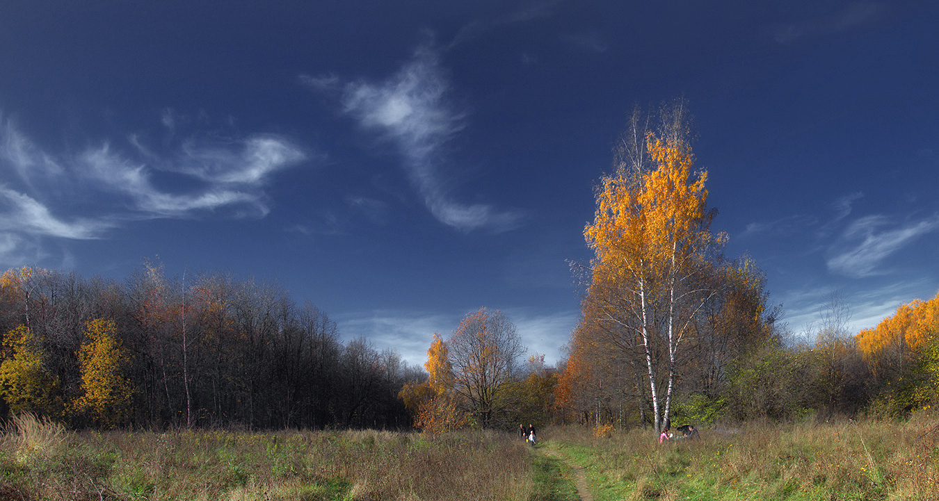 photo "***" tags: landscape, nature, autumn, clouds, forest, people, sky