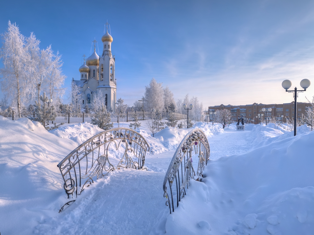 Церковь в Прокопьевске зимой