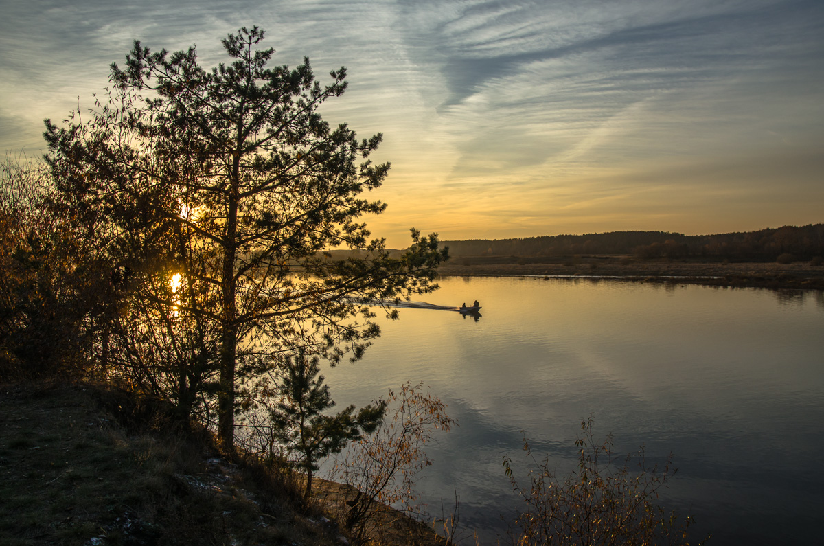 photo "***" tags: landscape, autumn, evening, river, sunset, октябрь